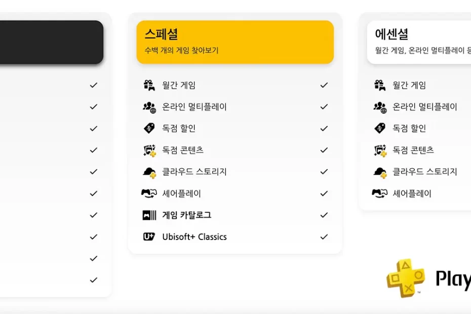 플스-플러스-에센셜-스페셜-디럭스-PS-Plus-essential-special-extra-deluxe-premium