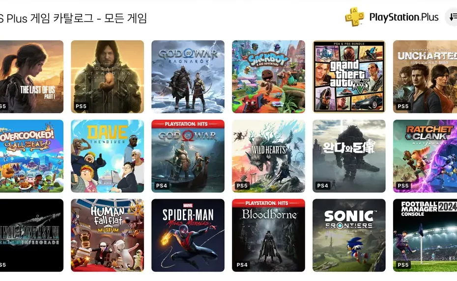 PS-Plus-스페셜-게임-카탈로그-디럭스-PS5-PS4-더-라스트오브어스-파트1-라오어-라쳇앤클랭크-언차티드-갓오브워-마블-스파이더맨